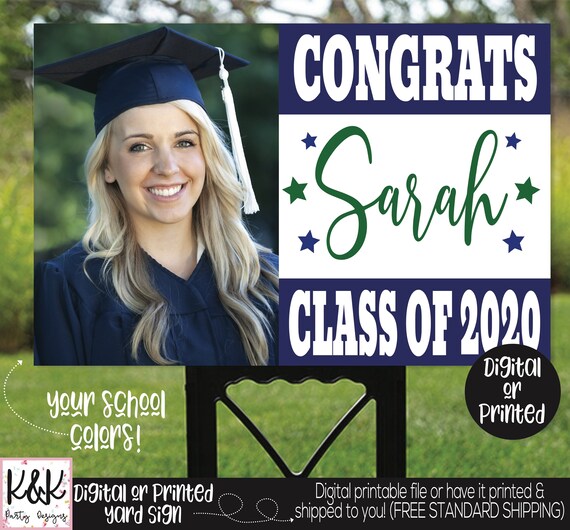 Graduation Yard Sign, Class of 2020, Graduation Party Signs, Congrats Grad Sign, 2020 Senior Year Sign, Personalized Senior Graduation Sign Il_570xn