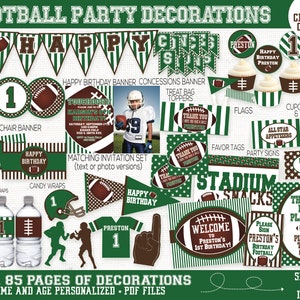 Football Birthday Party Decorations, Sports Birthday Party Decorations, Football Invitation, Football Printable, Boys Birthday, 1st Birthday