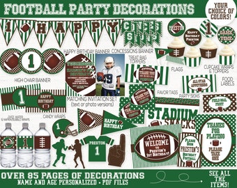 Football Birthday Party Decorations, Sports Birthday Party Decorations, Football Invitation, Football Printable, Boys Birthday, 1st Birthday