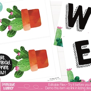 Cactus Classroom Banner Printable, Cactus Theme, Teacher Supply, Printable Classroom Teacher Decoration and Supplies, Welcome Back Banner