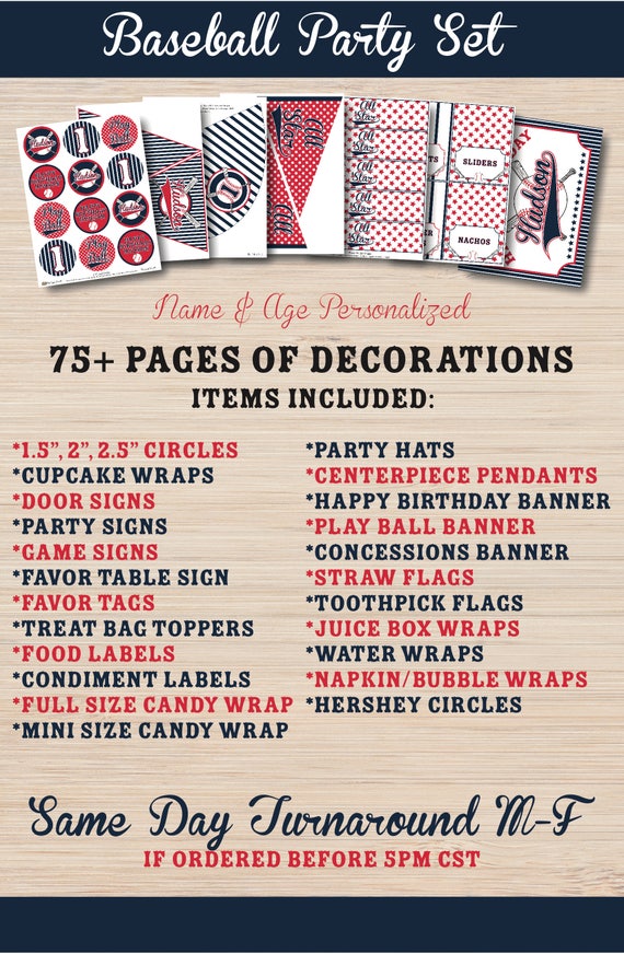 Baseball Birthday Decorations Party 50
