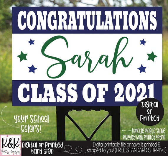 Personalized Class of 2020 Graduation Yard Sign Congratulations Graduate