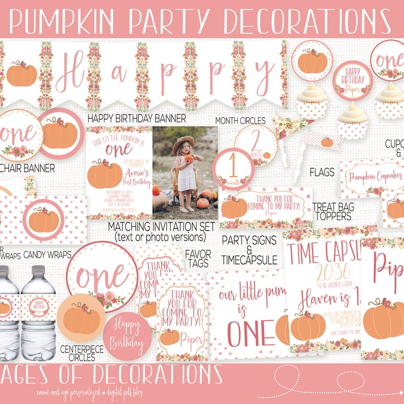Pumpkin 1st Birthday - Etsy