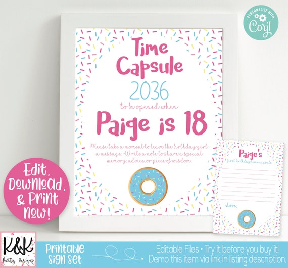 donut-birthday-time-capsule-sign-1st-birthday-time-capsule-donut-time