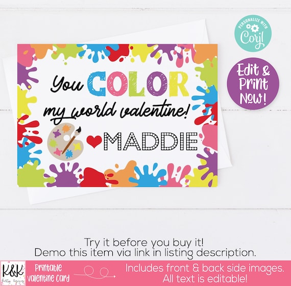 50+ Color Printable Valentines Day Cards For Kids - Valentines Day Card