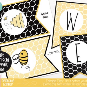Bee Classroom Banner Printable, Bee Theme, Teacher Supply, Printable Classroom Teacher Decoration and Supplies, Bee Welcome Back Banner