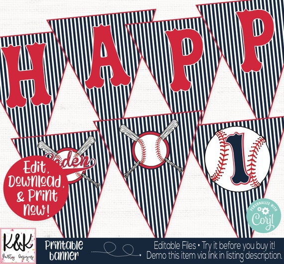 Baseball Birthday Party Banner, Baseball Birthday Party Decorations, Sports Birthday Party Banner, Sports Birthday Party Decorations, Boys Il_570xn