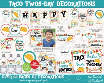 Taco Twosday Birthday Party Decorations, Fiesta Party, Taco Bout a Party, Taco Tuesday, Taco Twosday  Invitation, 2nd Birthday, Cinco de May