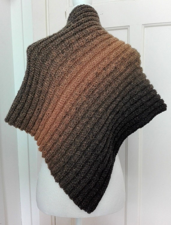black knitted shawl  wrap  scarf with degrad\u00e9 effect Ready-to-ship: The Melody shawl camel