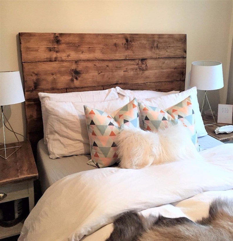 Rustic Reclaimed Wood Headboard Bed Bedroom Double King Queen Etsy UK