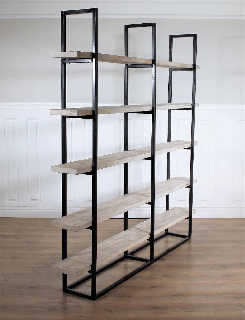 Industrial Reclaimed Wood Bookcase Bookshelf Shelves Unit Etsy UK