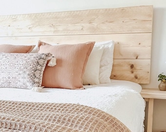Rustic wood headboard reclaimed wooden headboard for bed floating wall mounted natural grey limed set farmhouse
