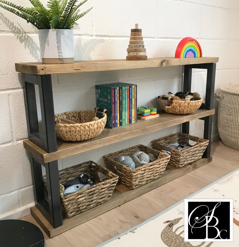 Toy Storage Shelf Children Wall Shelves Solid Wooden Natural Etsy