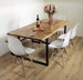 Industrial Dining Table Rustic solid Kitchen farmhouse Steel Reclaimed Chelsea Handmade Britain British Steel Rustic Wood 