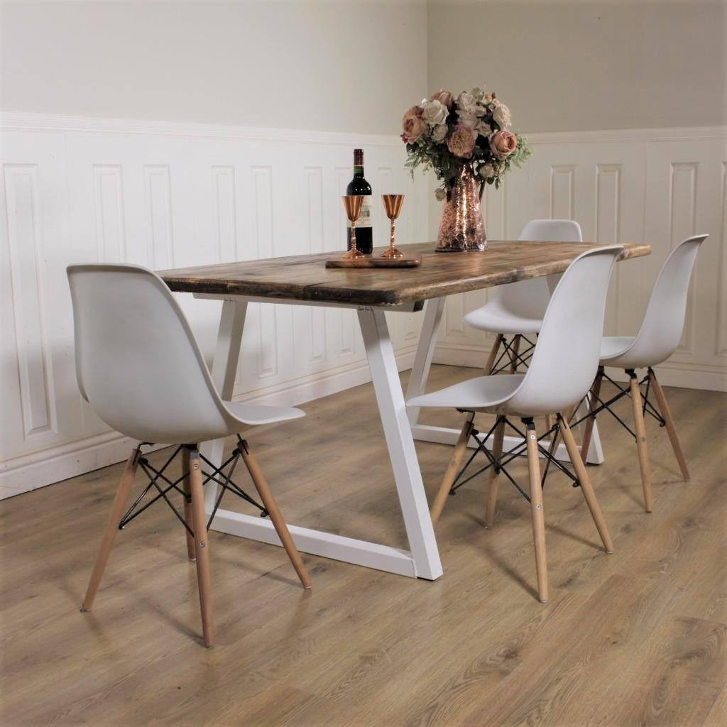 Industrial Dining Table ANY COLOUR Base Rustic Solid Kitchen Etsy UK