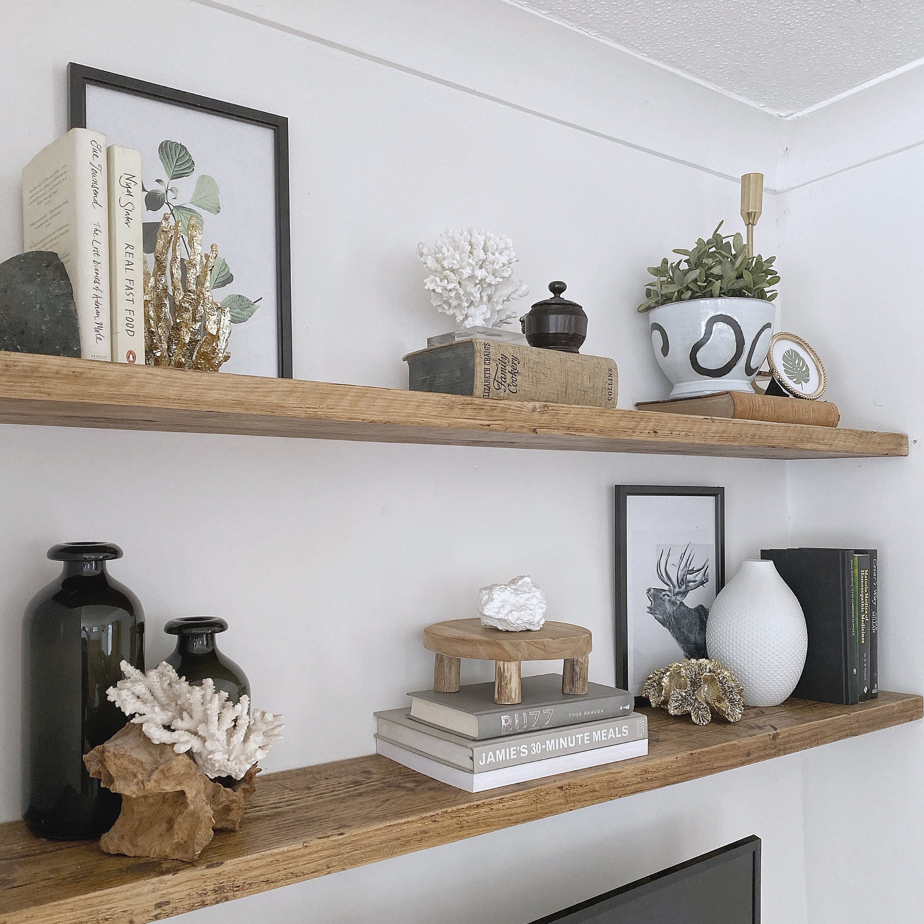 Real wood wall on sale shelves