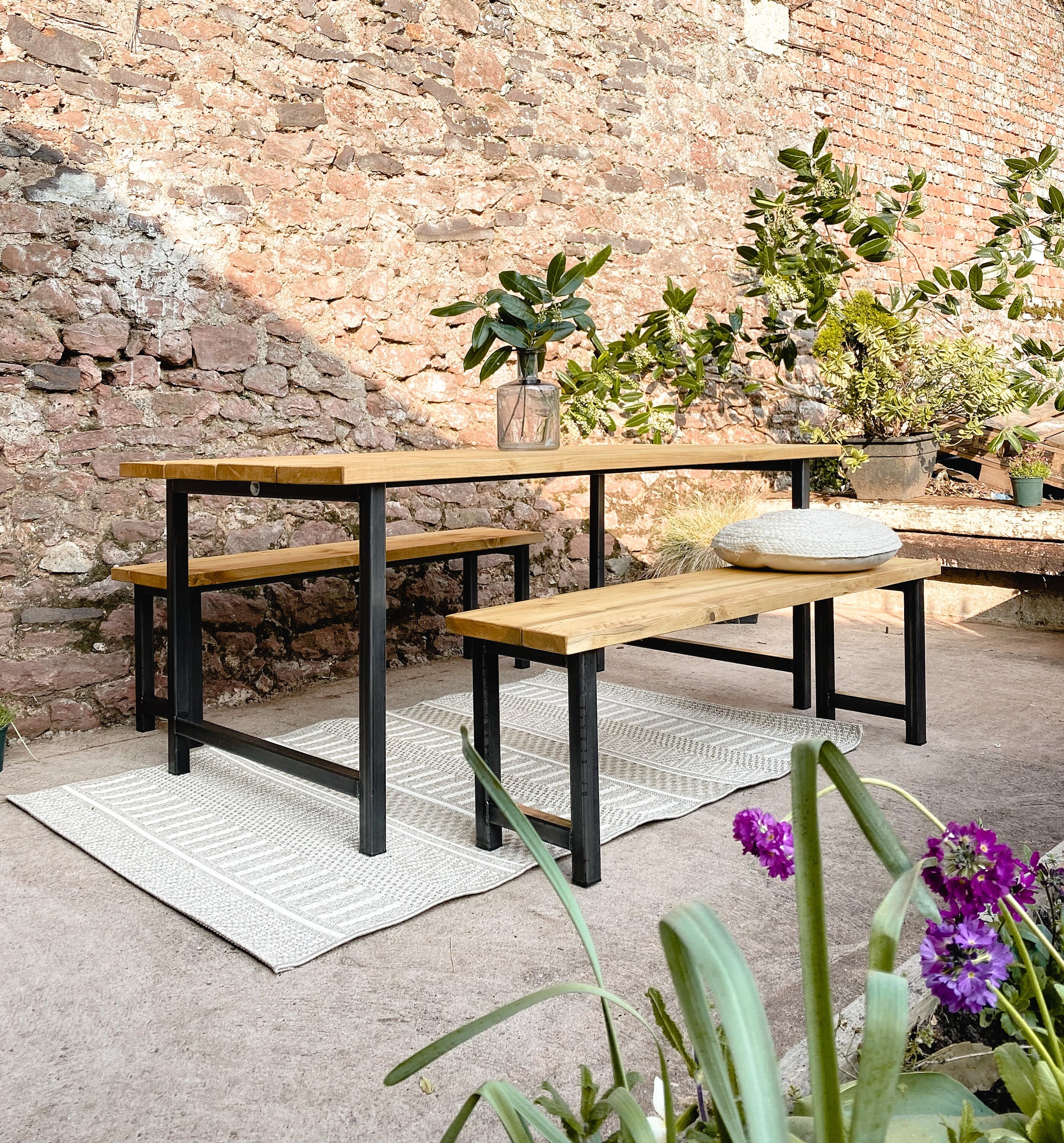 Outdoor Patio Table Garden Dining Wooden Set Furniture Solid Wood