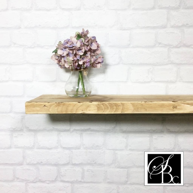 Rustic Floating Shelf Wood Reclaimed Pine Chunky Industrial Etsy UK