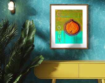 Coconut. by Tiph de Fleur: Matte Paper Printed Art Poster