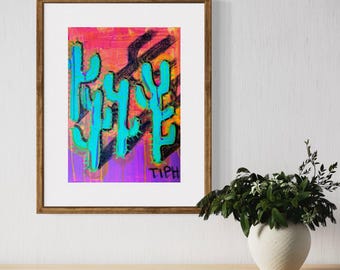 Cacti. by Tiph De Fleur: Matte Paper printed Art Poster