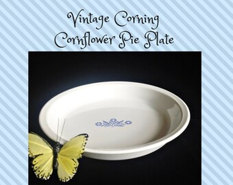 Vintage Corning Cornflower Pie Plate Pan 9 Inch Bakeware Kitchenware