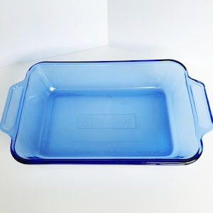 Vintage ANCHOR HOCKING 1QT Blue Baking Dish 6X9 Vintage Cobalt Kitchenware Bakeware Ovenware