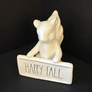 Vintage RAE DUNN POTTERY: *Read* Choice of Bird Houses, Mugs, Canisters, Dogs, Tacos, Office, and More SQUIRREL-HAPPY FALL
