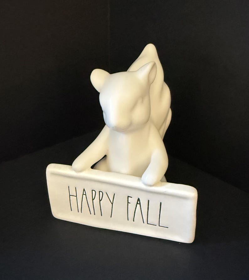 Vintage RAE DUNN POTTERY: *Read* Choice of Bird Houses, Mugs, Canisters, Dogs, Tacos, Office, and More SQUIRREL-HAPPY FALL