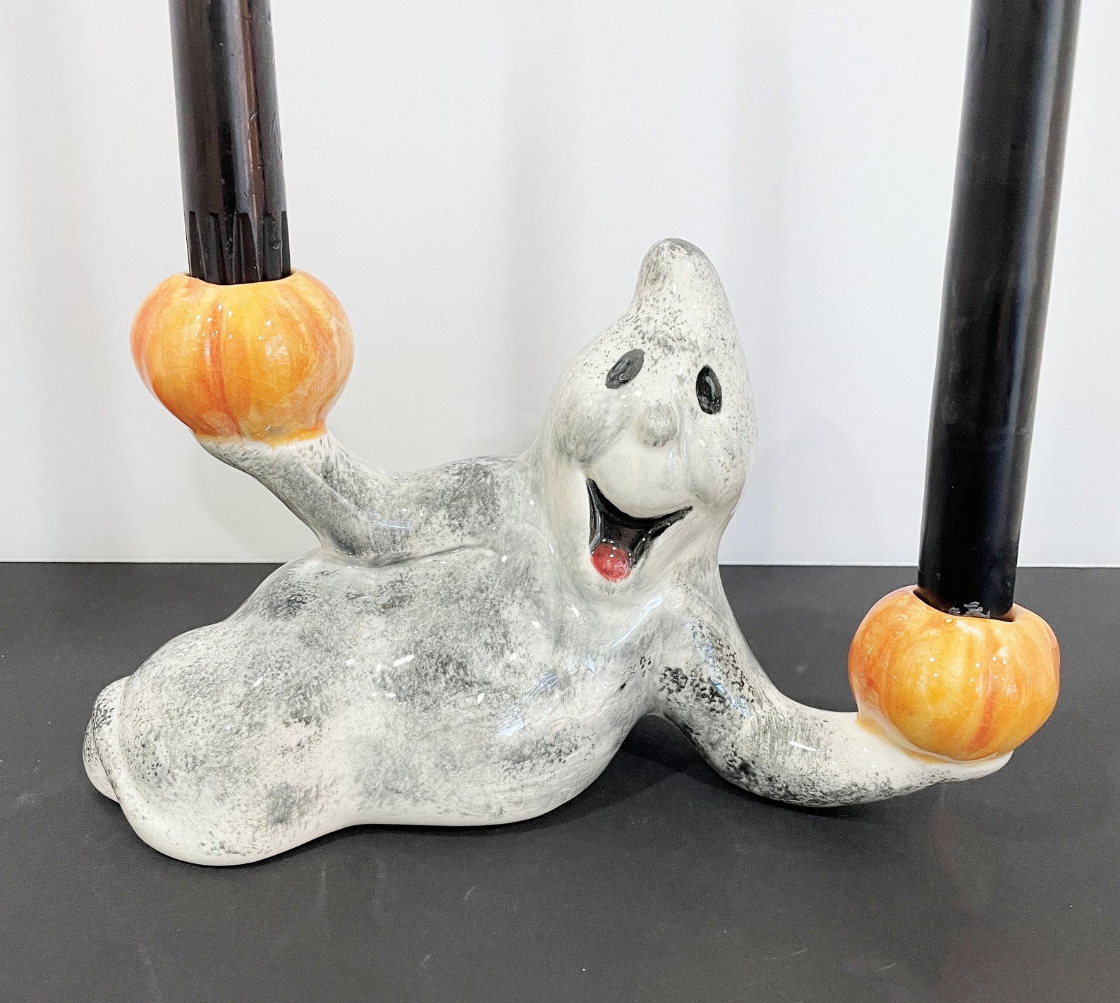 Spooky Halloween Ghost Candle Holder Ceramic Candelabra Etsy