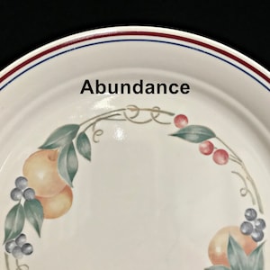 10 Corelle ABUNDANCE Plates, Tumblers, Gravy Replacements Fruit on Tan Blank Vintage Dinnerware