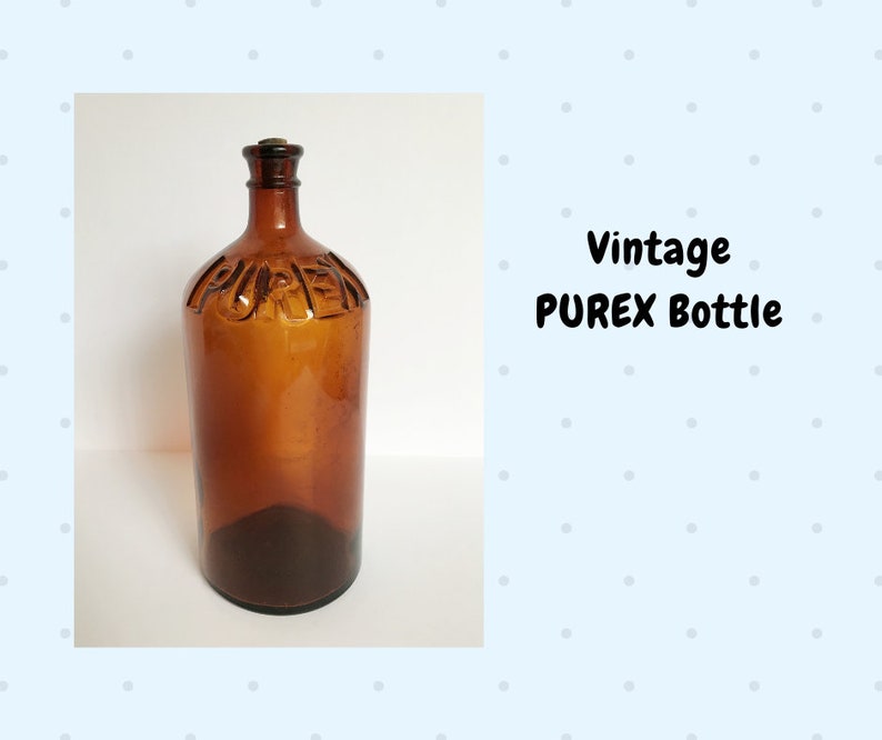 Vintage Purex Bleach Bottle Brown Glass Etsy