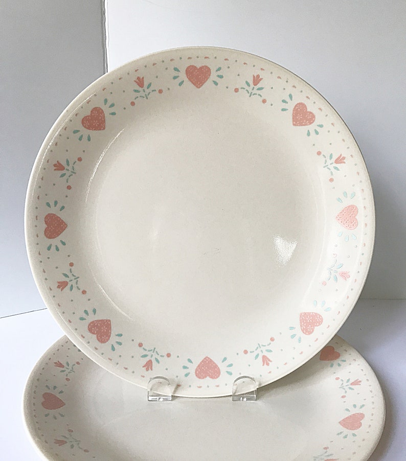 Corelle Forever Yours Plates Replacements Pink Hearts and Etsy
