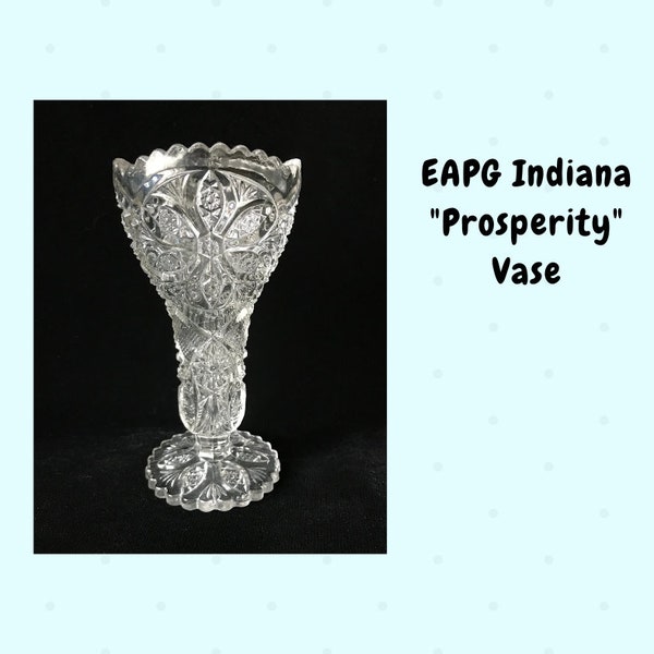 EAPG "PROSPERITY" Vase Indiana Glass Company, c.1909 AKA Ferris Wheel Antique Early American Pattern Glass