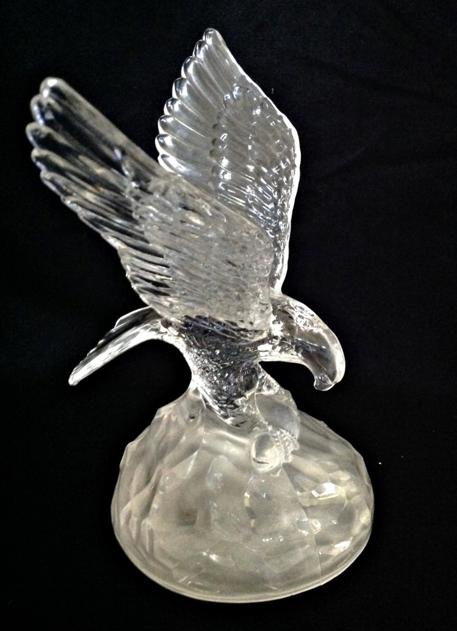 Lead Crystal EAGLE SCULPTURE Figurine Fish in Talons Cristal Etsy