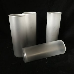 Set of 4 Black to Gray Ombre Frosted Highball Glasses Zombies 6.75-Inch Vintage Barware Drinking Glasses