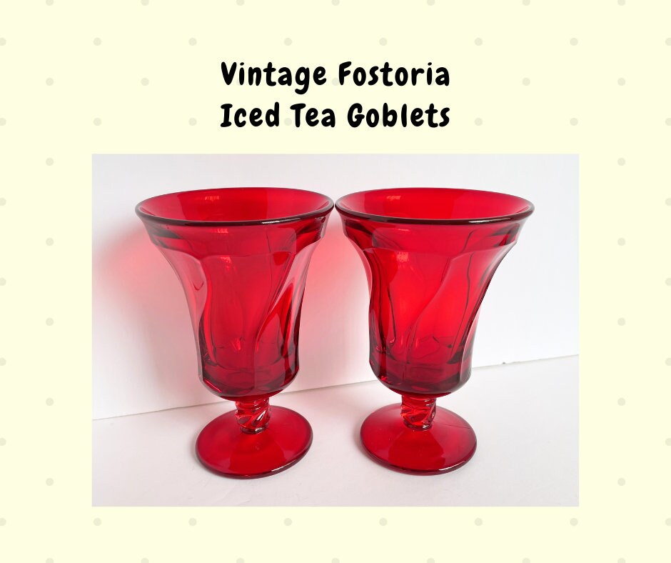 Set of 5 Fostoria JAMESTOWN RUBY Red 4 Oz Wine Glasses, 4.25, Red