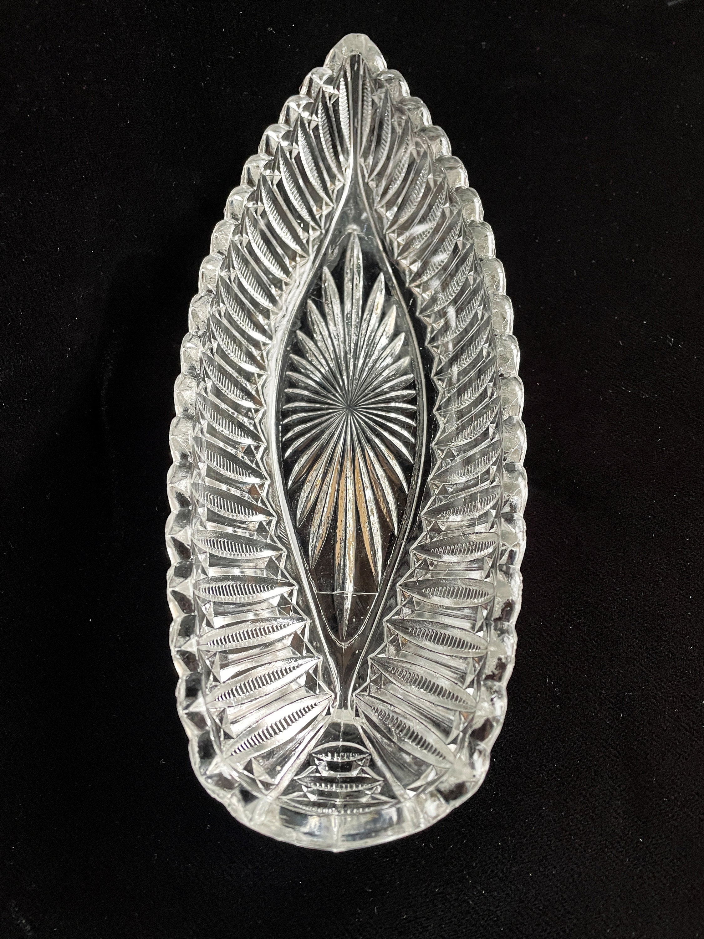 Antique EAPG YACHT CELERY Boat: McKee and Bros., Pattern Glass, c.1902
