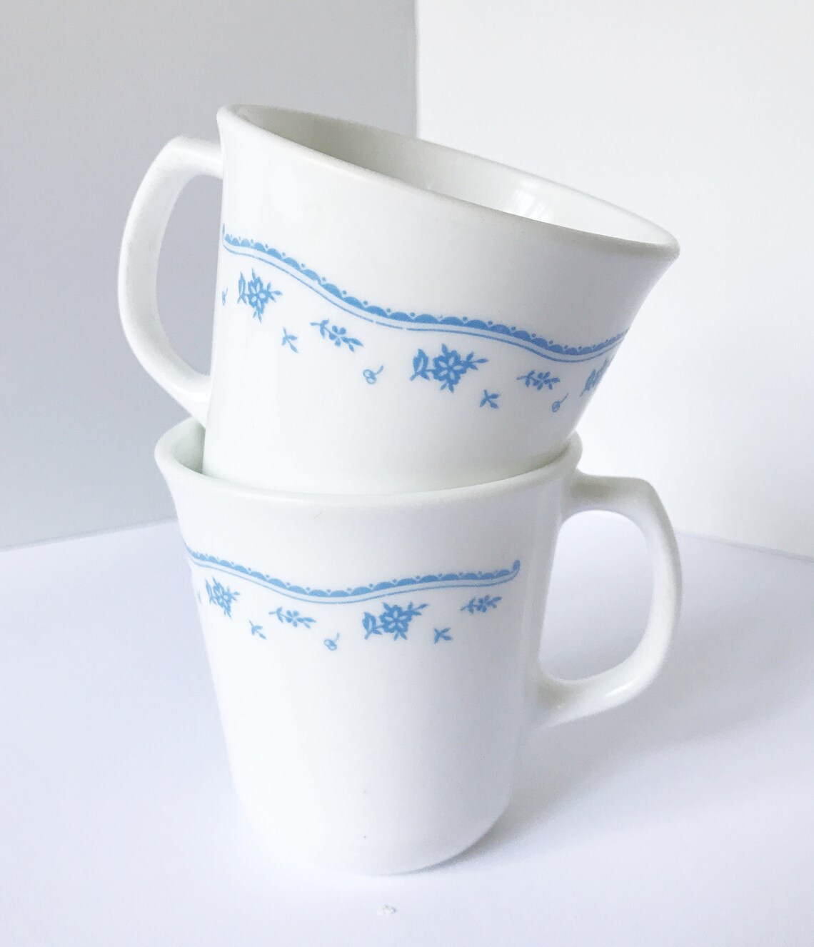 Corelle Morning Blue Mugs Replacements Blue Ribbon and Etsy