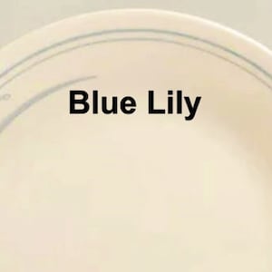 5 Corelle &quot;BLUE LILY&quot; Plates Set of 5 Replacements Band of Blue Flowers on Beige Blank Vintage Dishware