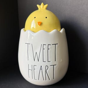 Vintage RAE DUNN POTTERY: *Read* Choice of Bird Houses, Mugs, Canisters, Dogs, Tacos, Office, and More "TWEET HEART" Jar