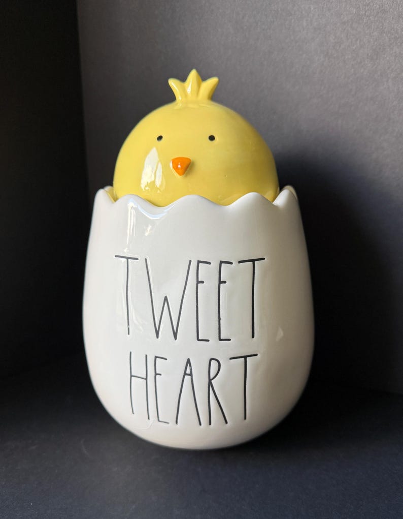 Vintage RAE DUNN POTTERY: *Read* Choice of Bird Houses, Mugs, Canisters, Dogs, Tacos, Office, and More "TWEET HEART" Jar