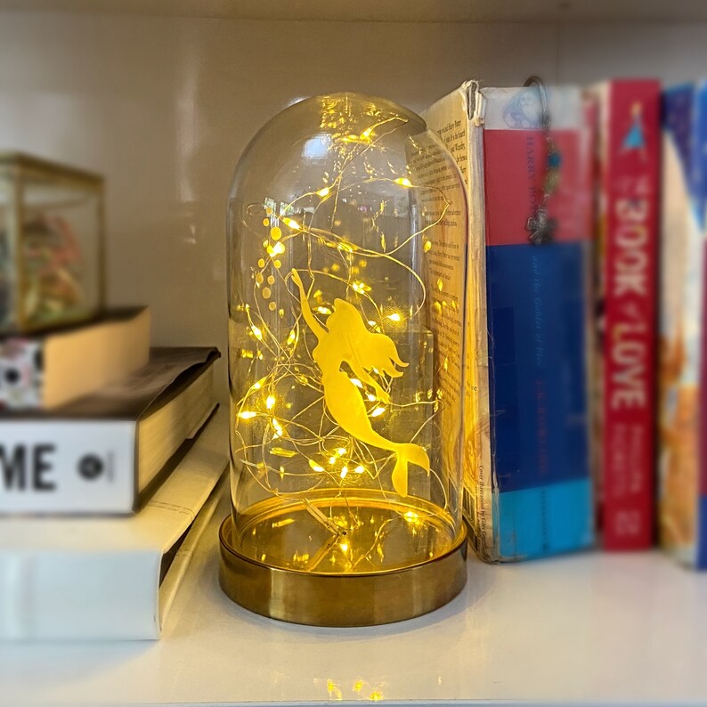 Little Mermaid Glass Dome with LED Lights Nursery Decor/Night Etsy