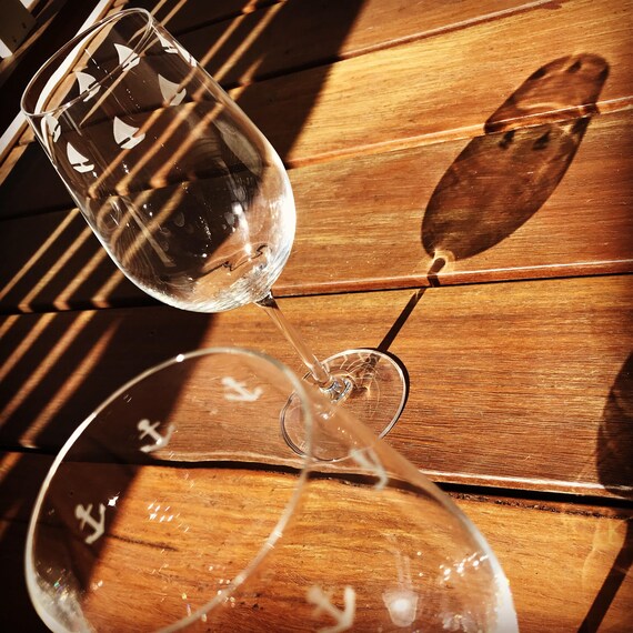 Ocean Theme Red Wine Glasses Personalised Wedding Gift Wine Etsy