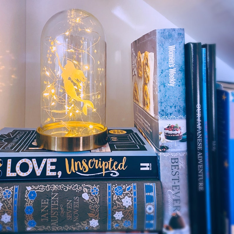 Little Mermaid Glass Dome With LED Lights Nursery Decor/night Light Etsy