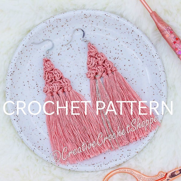 Boucles d'oreilles bohèmes à franges * MOTIF AU CROCHET *