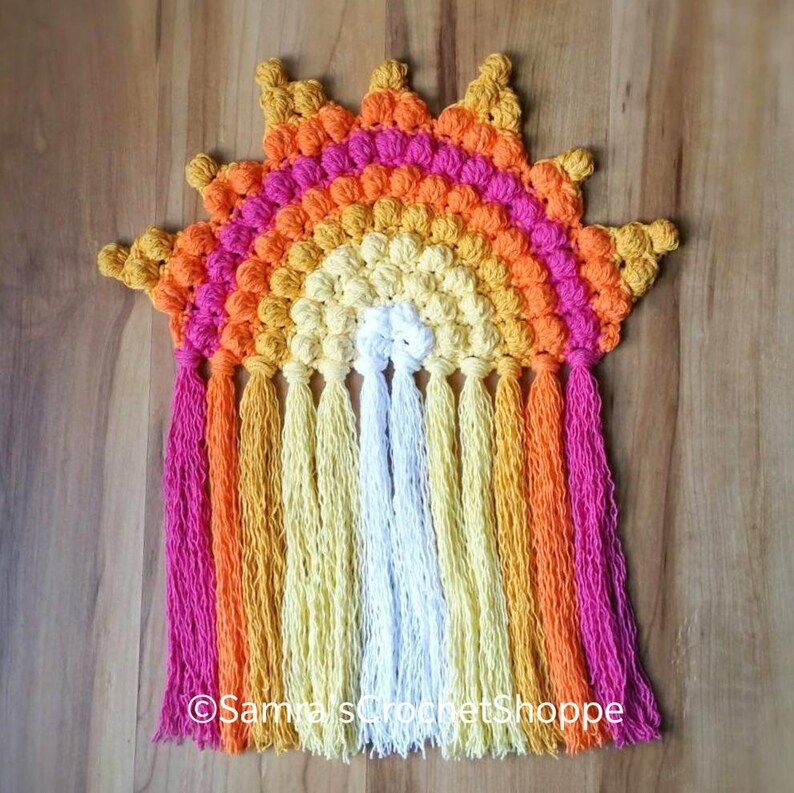 Boho Sun Wall Hanging Crochet Pattern Etsy