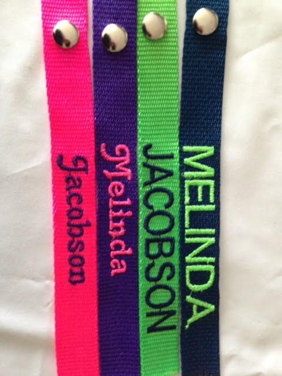 Luggage Tags Embroidered Personalized in a Wide Variety of Etsy