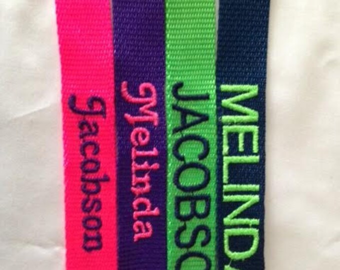 LUGGAGE TAGS 2 Sided Tag W/grommet, Key Ring or Clip Embroidered