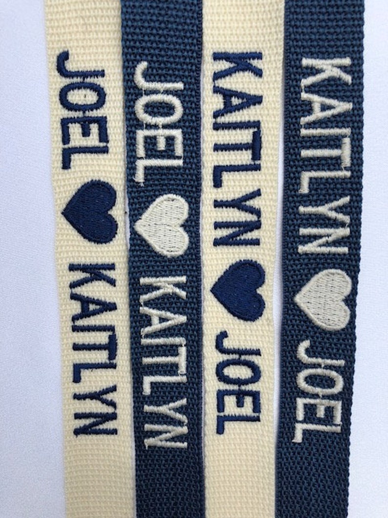 EMBROIDERED Luggage Tags Embroidered Personalized in a Wide Etsy