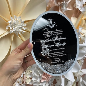 3D Crystals Wedding Invitations/ Black Tie Invitation/ Shake It Invitation/ Wow Factor Invitation/ Elegant Invitation/ Acrylic Invitation